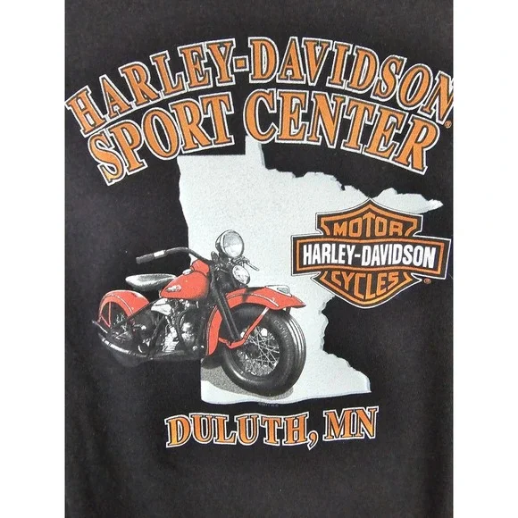 Harley Davidson Pirate Skull Sword Cross Black Shirt Size Large Duluth MN - Picture 10 of 11